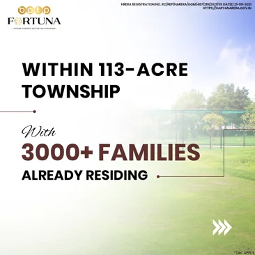 Carousel slide 3: Within a 113-acre township with 3000+ families residing
