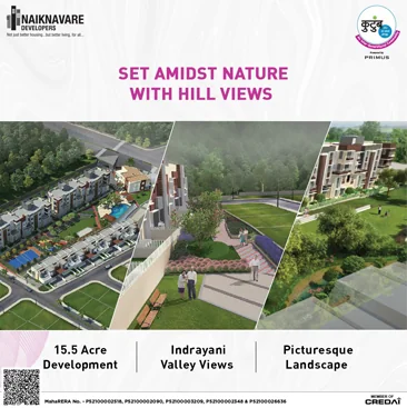 Carousel slide 3: Set amidst nature with hill views, 15.5-acre development