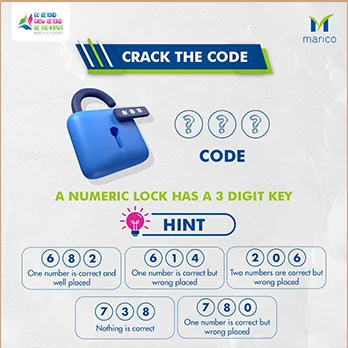 Interactive code-cracking engagement post with a padlock illustration and hints